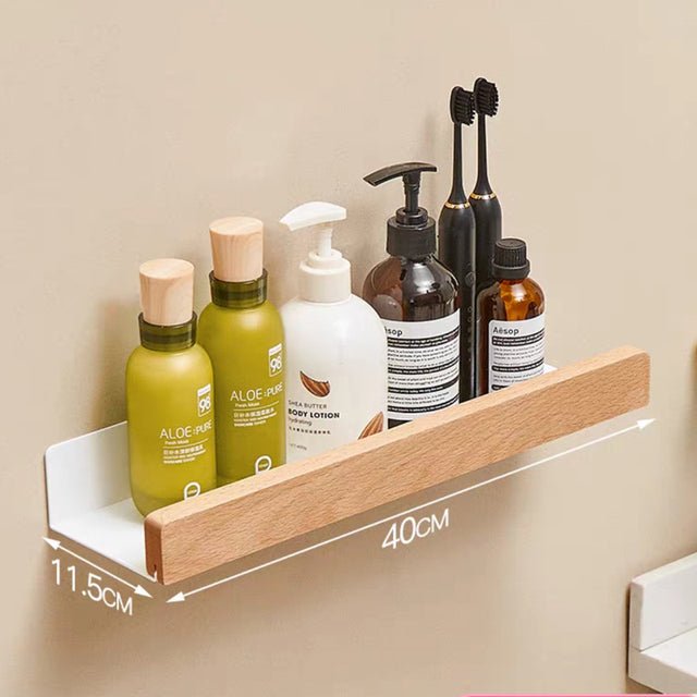 Solid Wood Bathroom Bathroom Non-perforated Shelves | Orazek UK Ltd