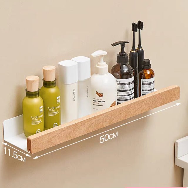 Solid Wood Bathroom Bathroom Non-perforated Shelves | Orazek UK Ltd