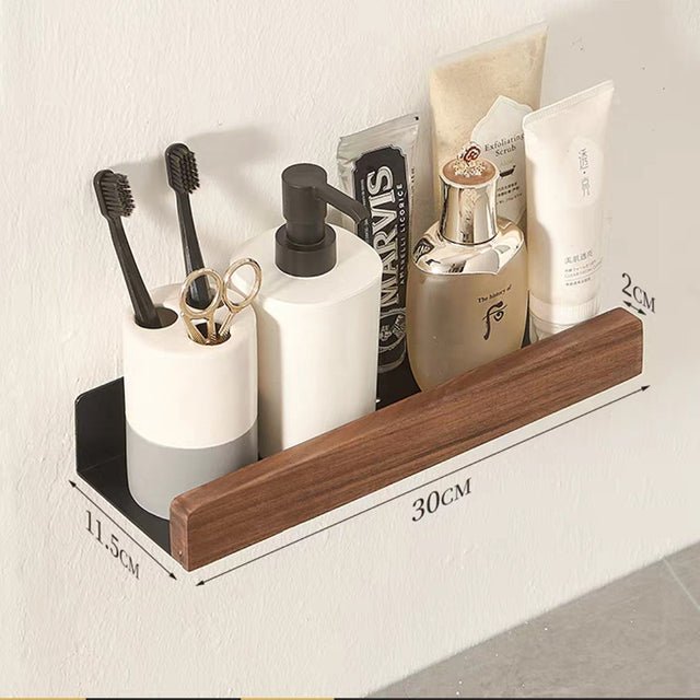 Solid Wood Bathroom Bathroom Non-perforated Shelves | Orazek UK Ltd
