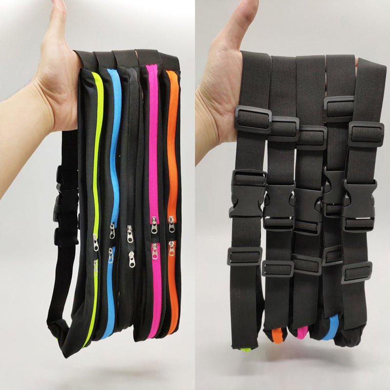 Sports Waist Bag With Double Pocket Slim Zip Running Phone Belt Bags | Orazek UK Ltd
