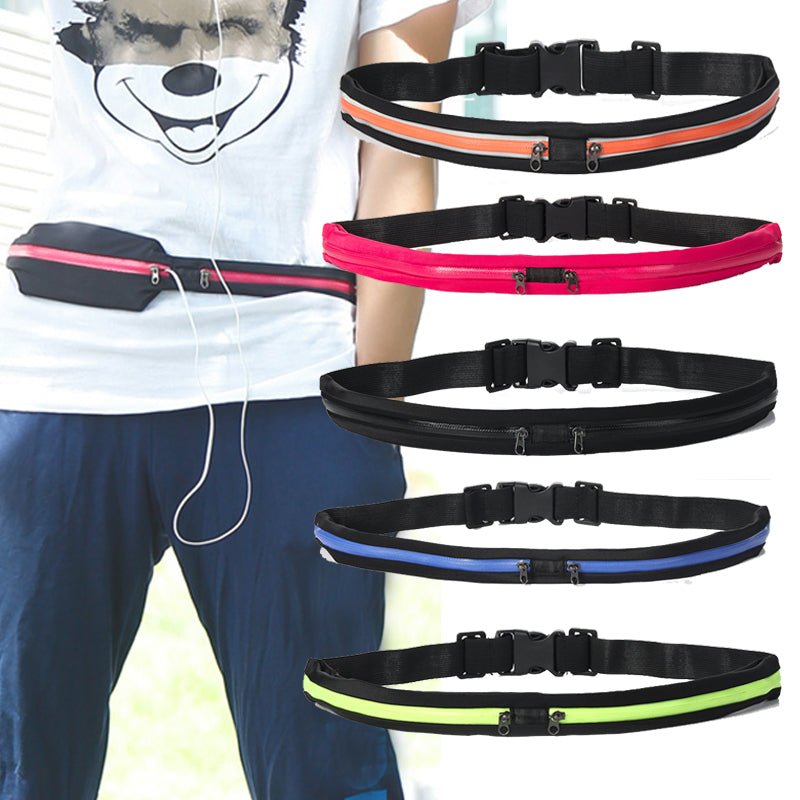 Sports Waist Bag With Double Pocket Slim Zip Running Phone Belt Bags | Orazek UK Ltd