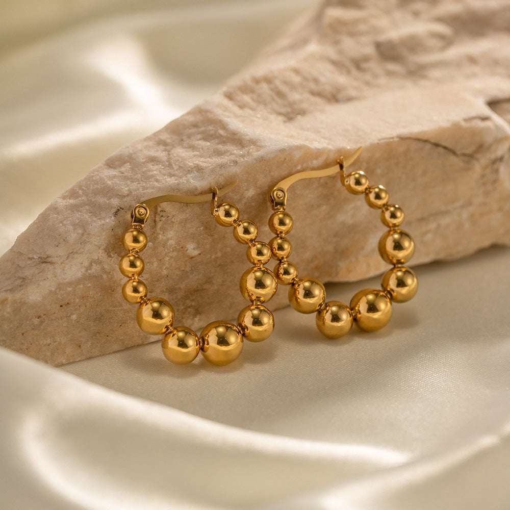Stainless Steel Bead Eardrop Earring | Orazek UK Ltd