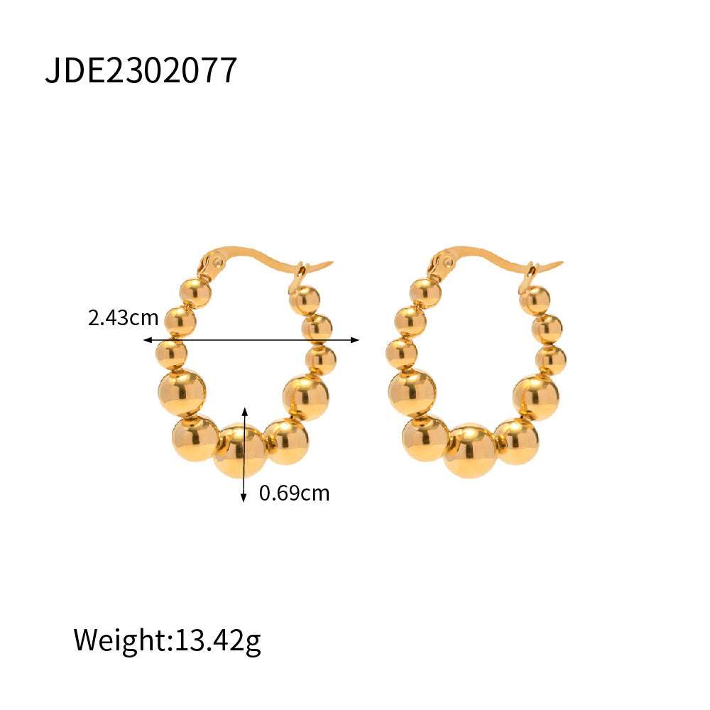 Stainless Steel Bead Eardrop Earring | Orazek UK Ltd
