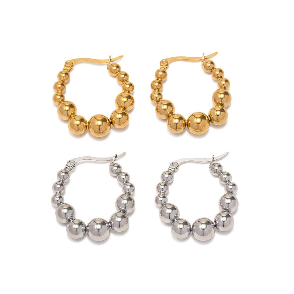 Stainless Steel Bead Eardrop Earring | Orazek UK Ltd