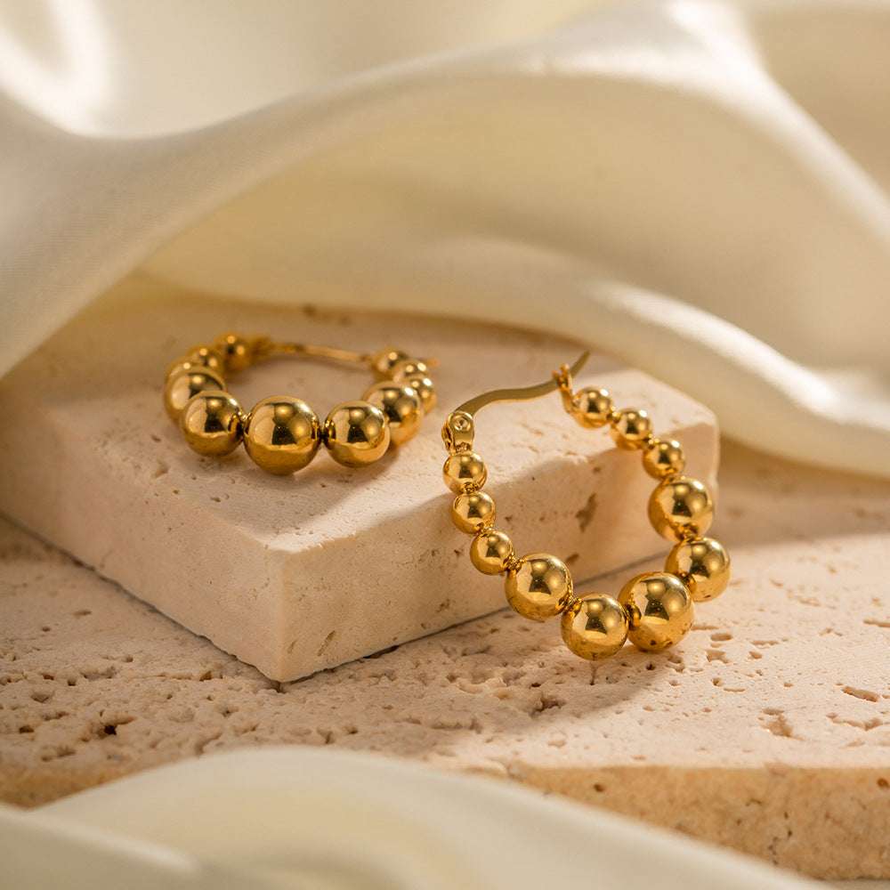 Stainless Steel Bead Eardrop Earring | Orazek UK Ltd