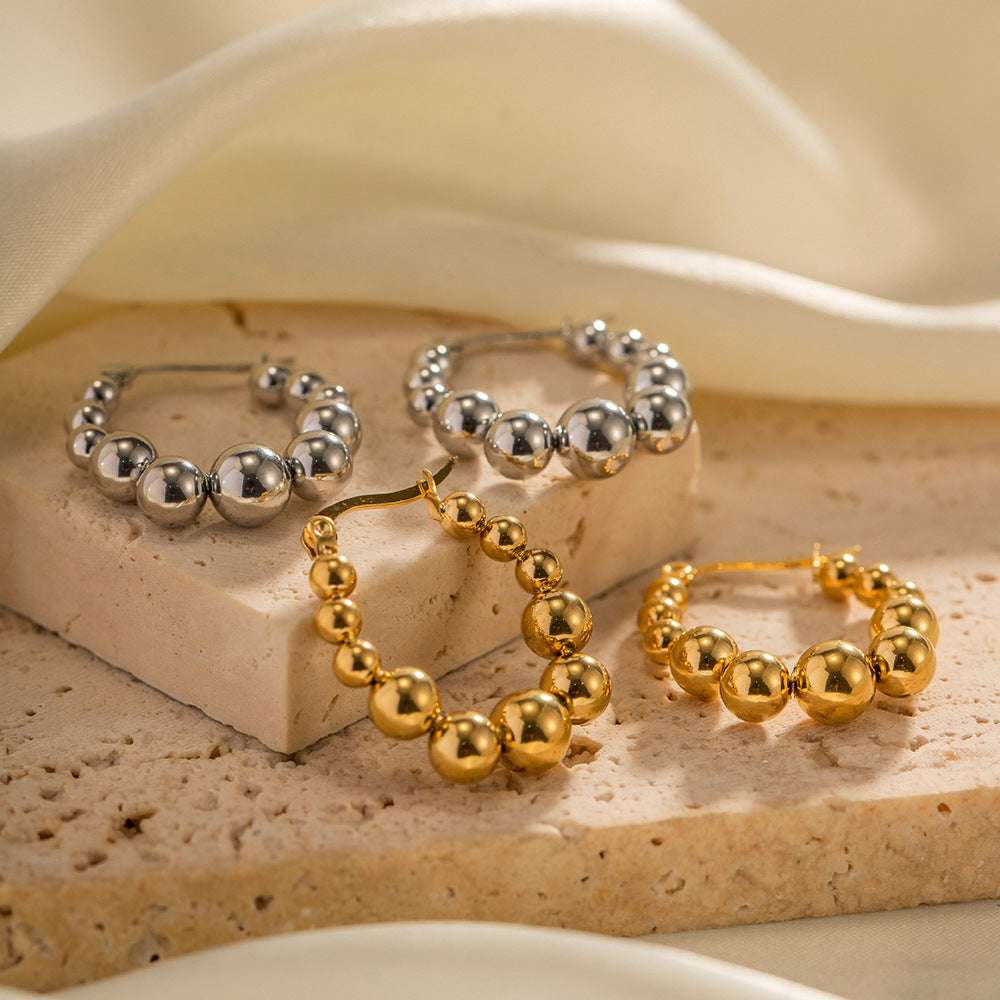 Stainless Steel Bead Eardrop Earring | Orazek UK Ltd