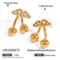 Stainless Steel Cherry Necklace Cute Earrings Ornament Women | Orazek UK Ltd