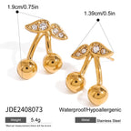 Stainless Steel Cherry Necklace Cute Earrings Ornament Women | Orazek UK Ltd