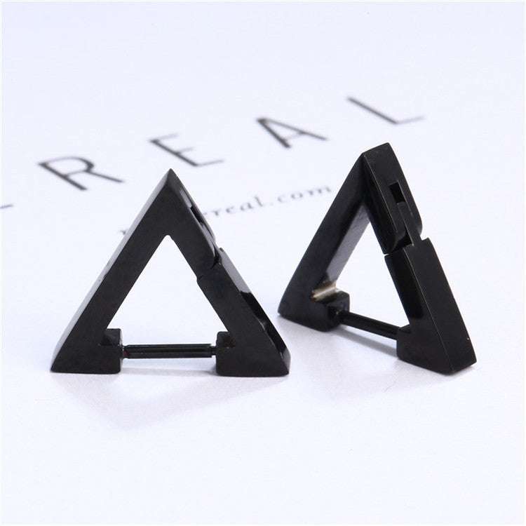 Stainless Steel Creative Hoop Earrings Women Triangular Earrings Fashion Jewelry Huggie Men | Orazek UK Ltd