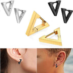 Stainless Steel Creative Hoop Earrings Women Triangular Earrings Fashion Jewelry Huggie Men | Orazek UK Ltd