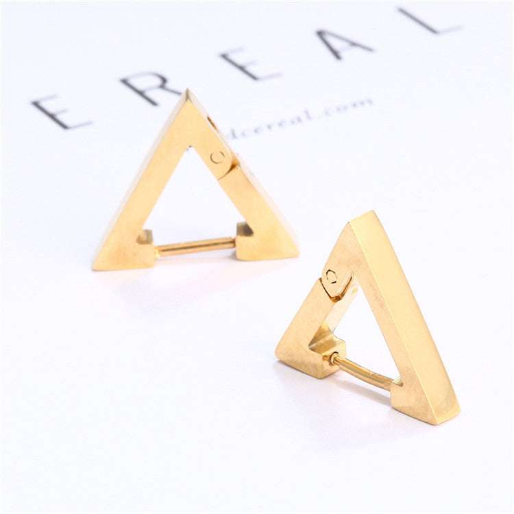 Stainless Steel Creative Hoop Earrings Women Triangular Earrings Fashion Jewelry Huggie Men | Orazek UK Ltd