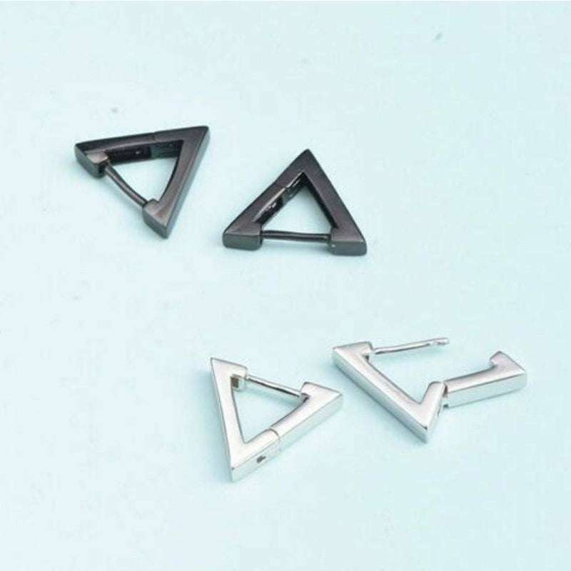 Stainless Steel Creative Hoop Earrings Women Triangular Earrings Fashion Jewelry Huggie Men | Orazek UK Ltd