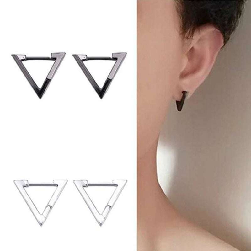 Stainless Steel Creative Hoop Earrings Women Triangular Earrings Fashion Jewelry Huggie Men | Orazek UK Ltd