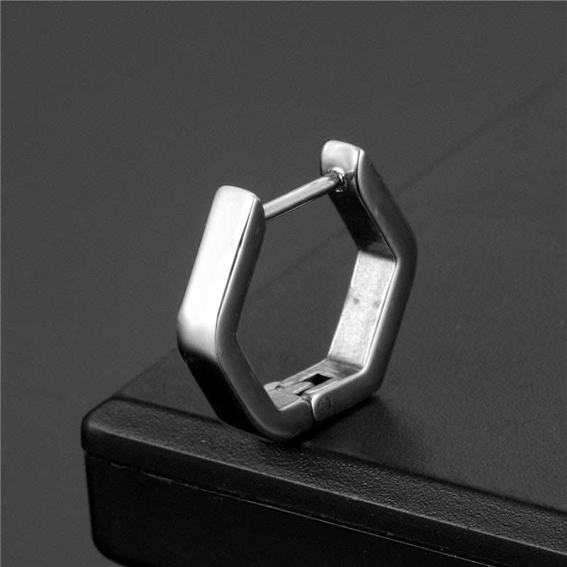 Stainless Steel Creative Hoop Earrings Women Triangular Earrings Fashion Jewelry Huggie Men | Orazek UK Ltd