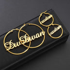 Stainless Steel Custom Name Hoop Earrings Personalized Letter Circle Earring for Women | Orazek UK Ltd