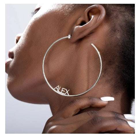 Stainless Steel Custom Name Hoop Earrings Personalized Letter Circle Earring for Women Orazek UK Ltd
