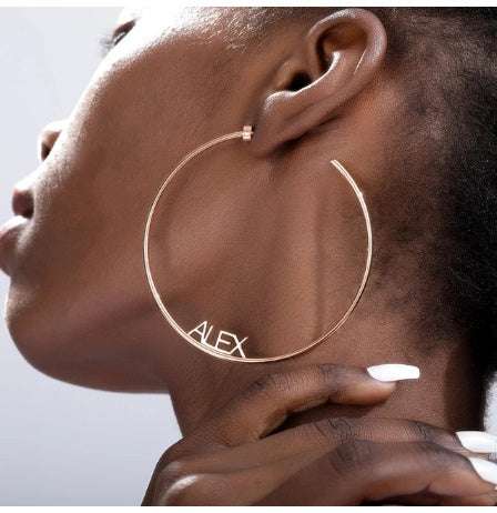 Stainless Steel Custom Name Hoop Earrings Personalized Letter Circle Earring for Women Orazek UK Ltd