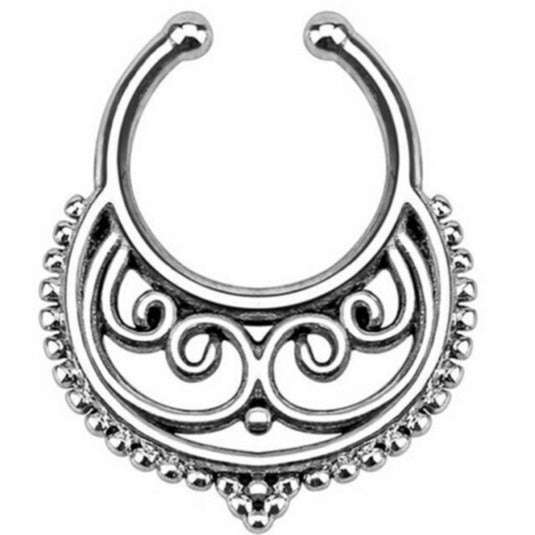 Stainless Steel Diamond C Rod Nose Ring Orazek UK Ltd