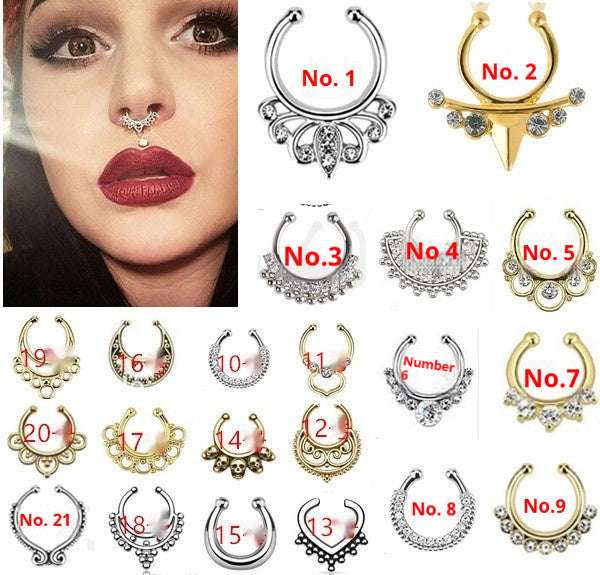 Stainless Steel Diamond C Rod Nose Ring Orazek UK Ltd