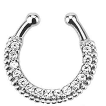 Stainless Steel Diamond C Rod Nose Ring Orazek UK Ltd