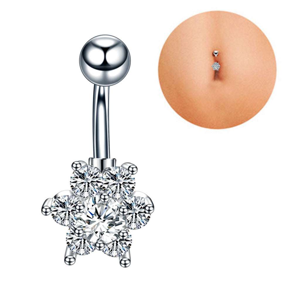 Stainless Steel Diamond Navel Ring Body Jewelry | Orazek UK Ltd