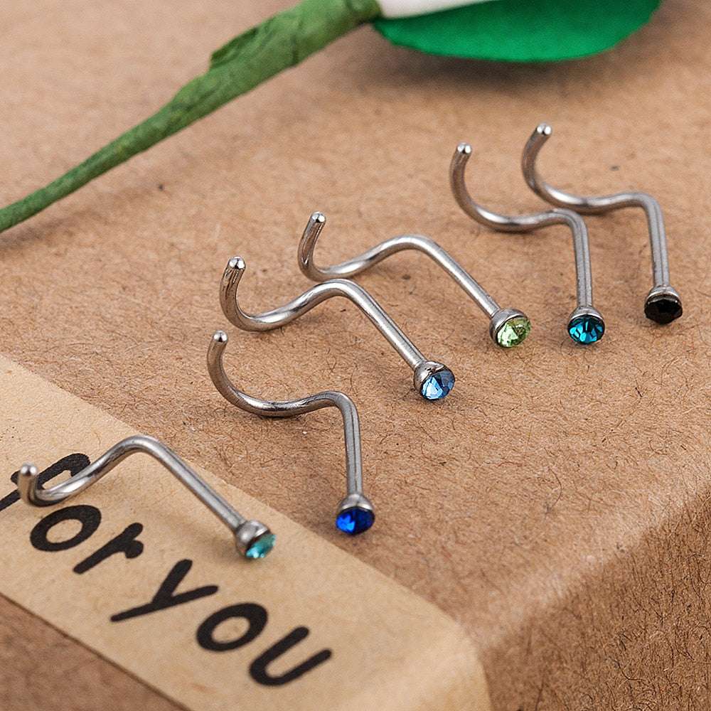 Stainless Steel Diamond Nose Ring Prickly Jewelry Orazek UK Ltd