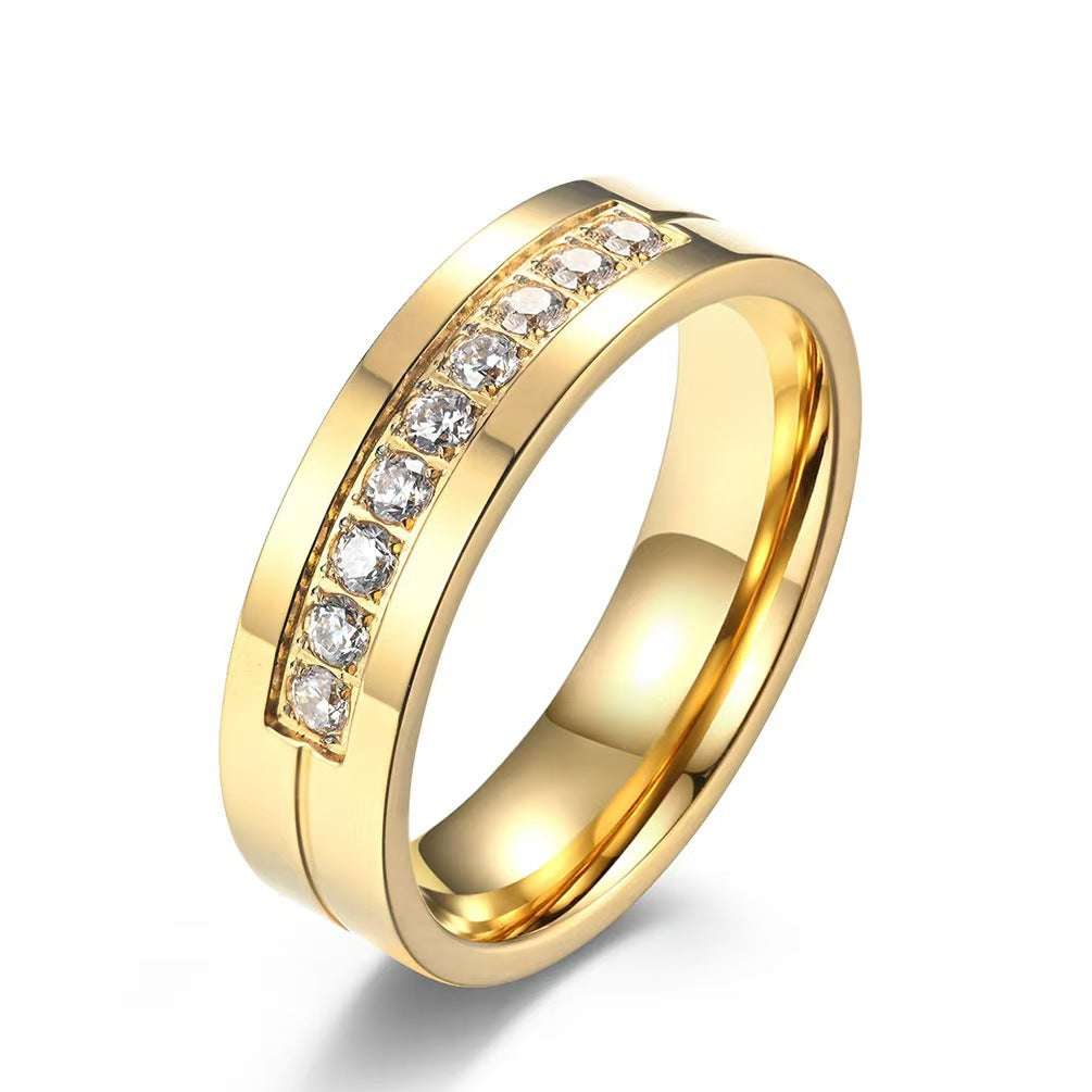 Stainless Steel Diamond-studded Couple Rings Orazek UK Ltd