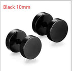Stainless Steel Earrings Women Men Gold Silver Black Barbell Ear Stud Piercing Earring Tunnel Punk Gothic Jewelry | Orazek UK Ltd