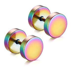 Stainless Steel Earrings Women Men Gold Silver Black Barbell Ear Stud Piercing Earring Tunnel Punk Gothic Jewelry | Orazek UK Ltd