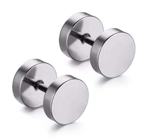 Stainless Steel Earrings Women Men Gold Silver Black Barbell Ear Stud Piercing Earring Tunnel Punk Gothic Jewelry | Orazek UK Ltd