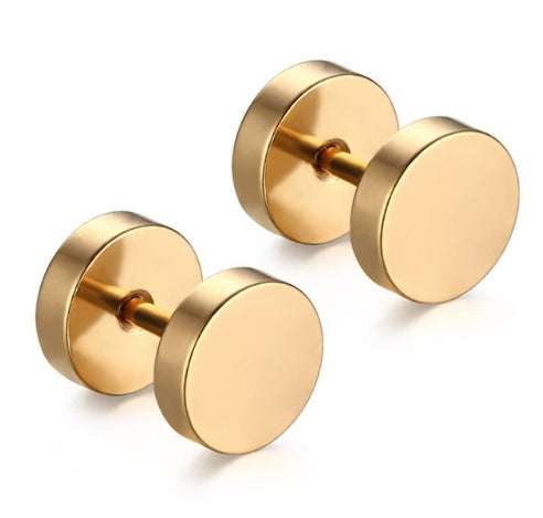 Stainless Steel Earrings Women Men Gold Silver Black Barbell Ear Stud Piercing Earring Tunnel Punk Gothic Jewelry | Orazek UK Ltd