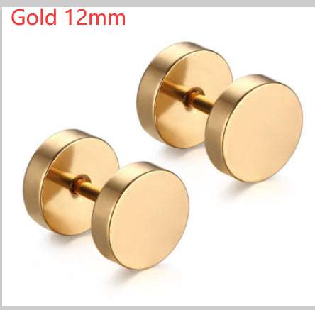 Stainless Steel Earrings Women Men Gold Silver Black Barbell Ear Stud Piercing Earring Tunnel Punk Gothic Jewelry | Orazek UK Ltd