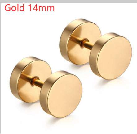 Stainless Steel Earrings Women Men Gold Silver Black Barbell Ear Stud Piercing Earring Tunnel Punk Gothic Jewelry | Orazek UK Ltd