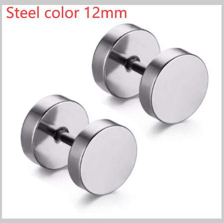 Stainless Steel Earrings Women Men Gold Silver Black Barbell Ear Stud Piercing Earring Tunnel Punk Gothic Jewelry | Orazek UK Ltd