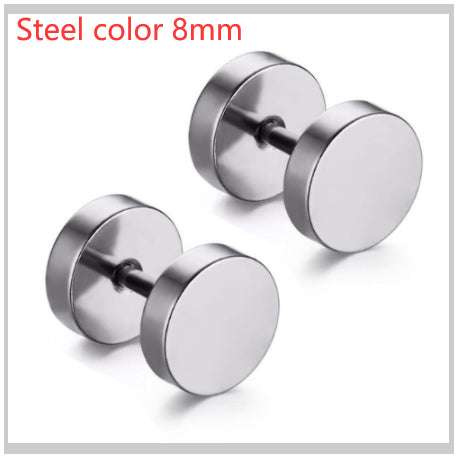 Stainless Steel Earrings Women Men Gold Silver Black Barbell Ear Stud Piercing Earring Tunnel Punk Gothic Jewelry | Orazek UK Ltd