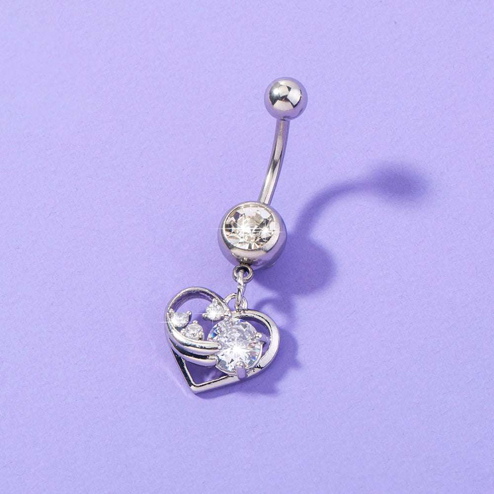 Stainless Steel Heart Navel Nail Human Body Piercing Jewelry Woman | Orazek UK Ltd