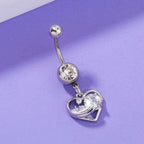Stainless Steel Heart Navel Nail Human Body Piercing Jewelry Woman | Orazek UK Ltd
