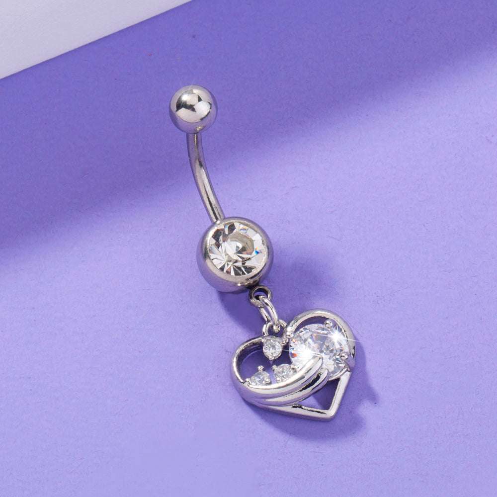 Stainless Steel Heart Navel Nail Human Body Piercing Jewelry Woman | Orazek UK Ltd
