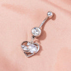 Stainless Steel Heart Navel Nail Human Body Piercing Jewelry Woman | Orazek UK Ltd