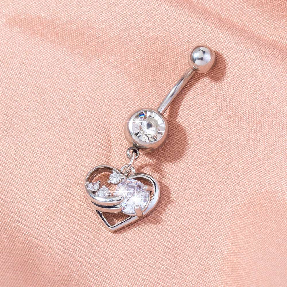 Stainless Steel Heart Navel Nail Human Body Piercing Jewelry Woman | Orazek UK Ltd
