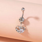 Stainless Steel Heart Navel Nail Human Body Piercing Jewelry Woman | Orazek UK Ltd