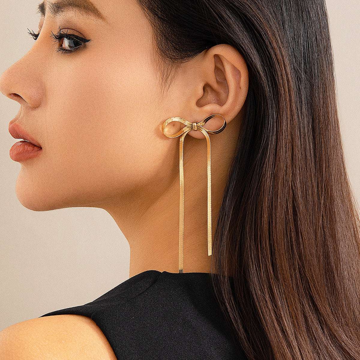 Stainless Steel Jewelry Wholesale Non-tarnish Herringbone Bow Earrings Hypoallergenic 18k Gold Plated Ribbon Bow Bowknot Earring | Orazek UK Ltd