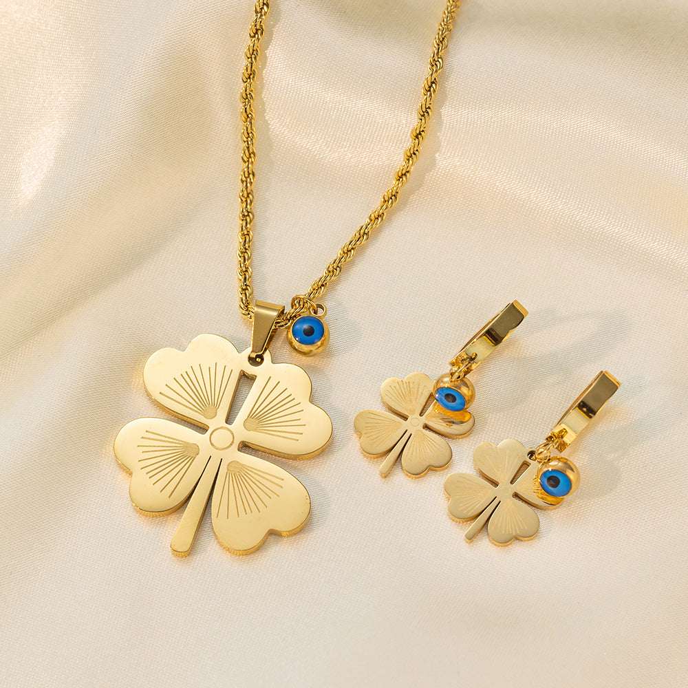 Stainless Steel Necklace Earrings Women's Jewelry Suit | Orazek UK Ltd