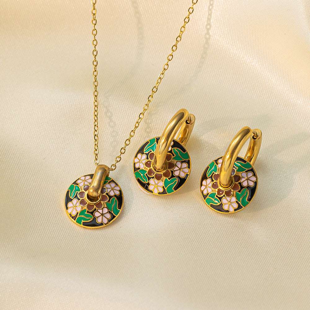 Stainless Steel Necklace Earrings Women's Jewelry Suit | Orazek UK Ltd