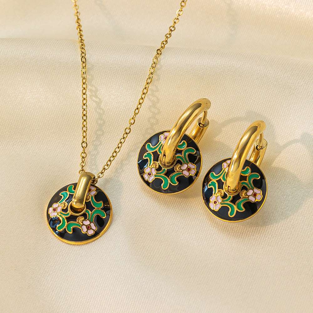 Stainless Steel Necklace Earrings Women's Jewelry Suit | Orazek UK Ltd