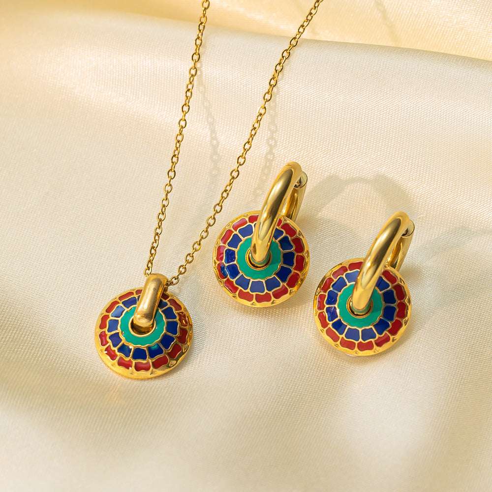 Stainless Steel Necklace Earrings Women's Jewelry Suit | Orazek UK Ltd