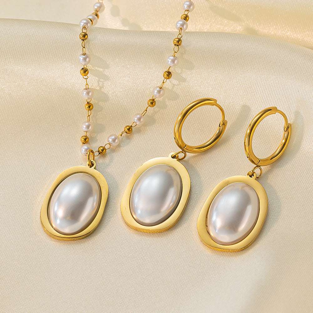 Stainless Steel Necklace Earrings Women's Jewelry Suit | Orazek UK Ltd