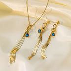 Stainless Steel Necklace Earrings Women's Jewelry Suit | Orazek UK Ltd