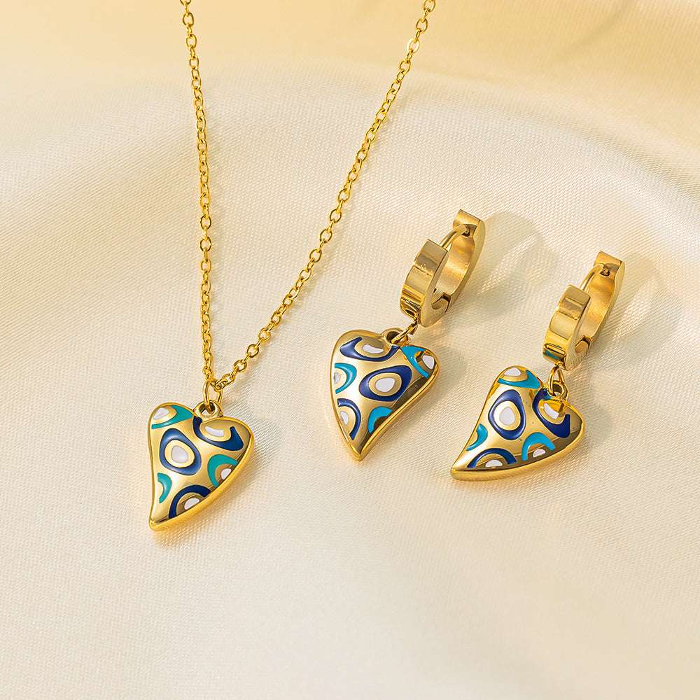 Stainless Steel Necklace Earrings Women's Jewelry Suit | Orazek UK Ltd