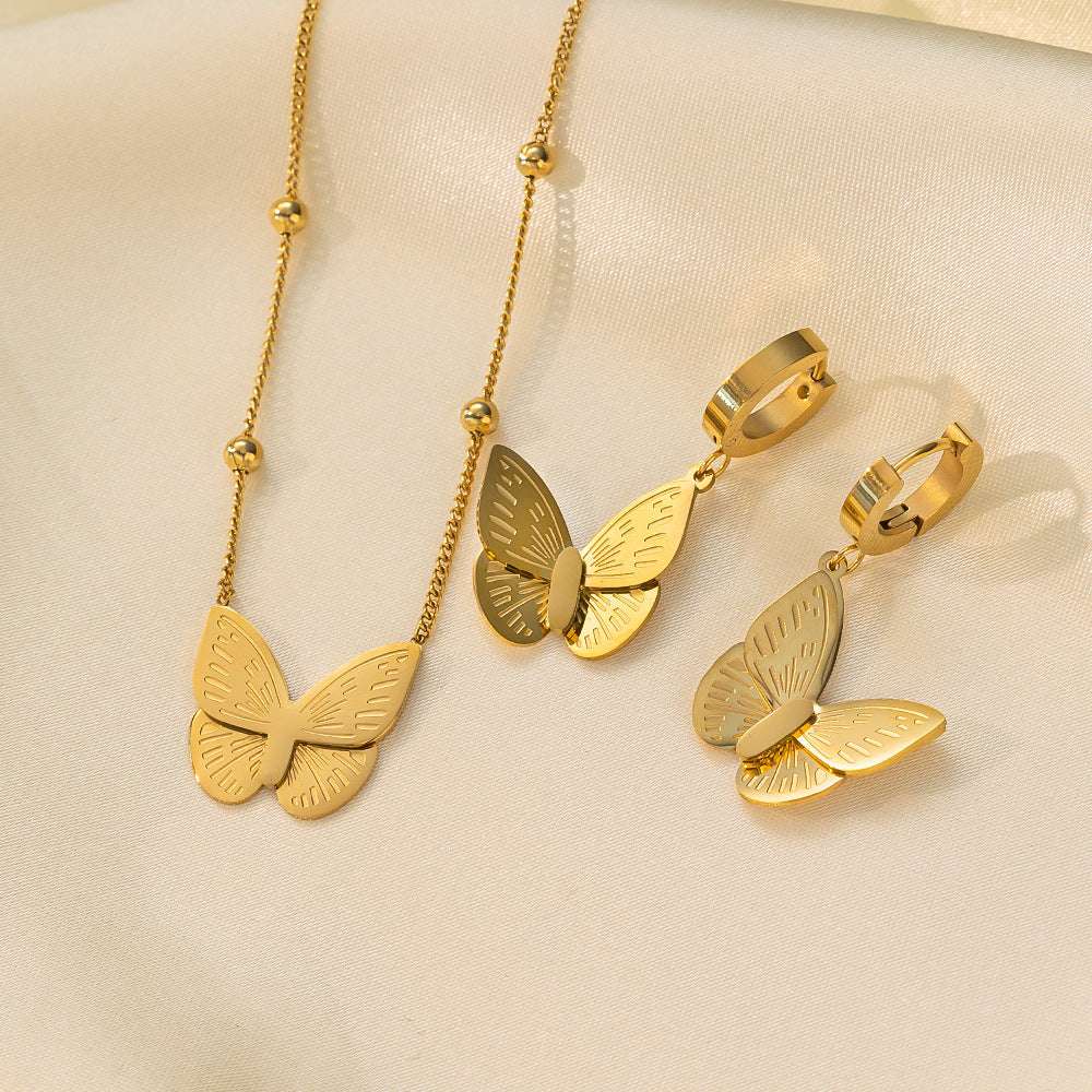 Stainless Steel Necklace Earrings Women's Jewelry Suit | Orazek UK Ltd